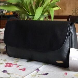 NWT ROLFS NAVY BLUE LEATHER BAG